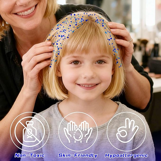 Blue Face Hair Glitter,Cheer Holographic Royal Blue Body Glitter,Rave Music Festival Carnval Singer Concert Accessories,Halloween Cosplay Chunky Shimmer Makeup