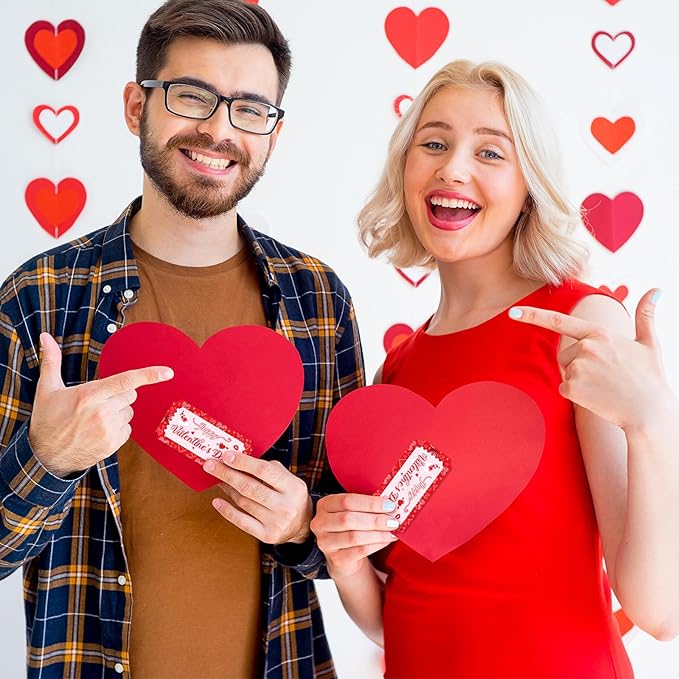 Cholemy 1000 Pcs Valentine Raffle Tickets Roll Romantic Red Heart Carnival Raffle Ticket Numbered Door Drinks Surprise Reveal Gift for Happy Valentine‘s Day Wedding Anniversary Party Favors Supplies