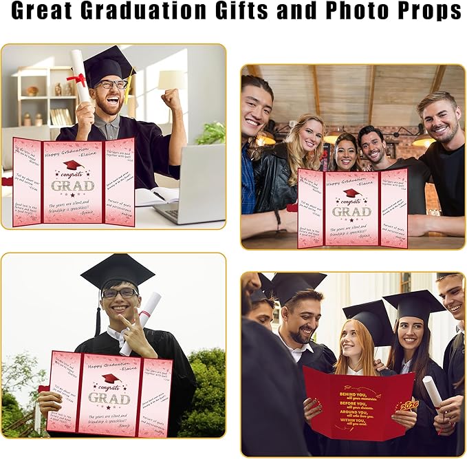 Vlipoeasn 2026 Graduation Guest Book Alternative, Red Gold Class of 2026 Graduation Party Decorations, Graduation Signature Book for 2026 College High School, Unique Graduation Gifts for Friends