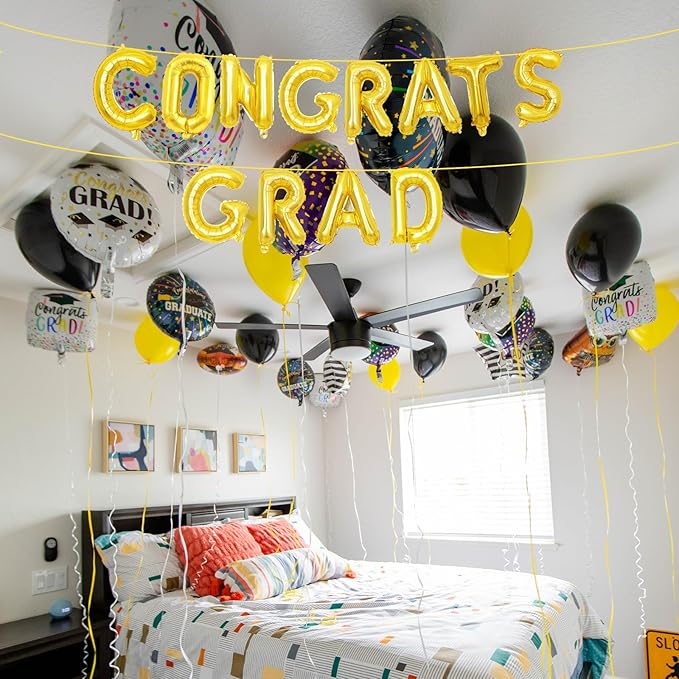 52 Pcs 2 Sets of 16 Inch “A-Z” Letter Balloons Set – Complete Alphabet Mylar Foil Balloons (Each Letter Includes 2 Balloons) for Birthday, Graduations, New Year, and Party Decorations (Gold)