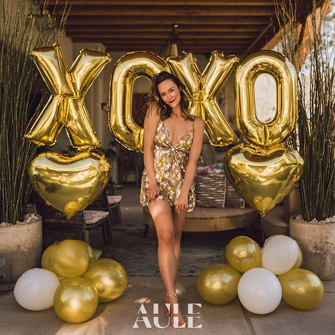 AULE 40 Inch Big Letter Balloon Gold X Large Foil Helium Alphabet Balloons A-Z for Birthday Anniversary Graduation New Year Party Decoration Supplies