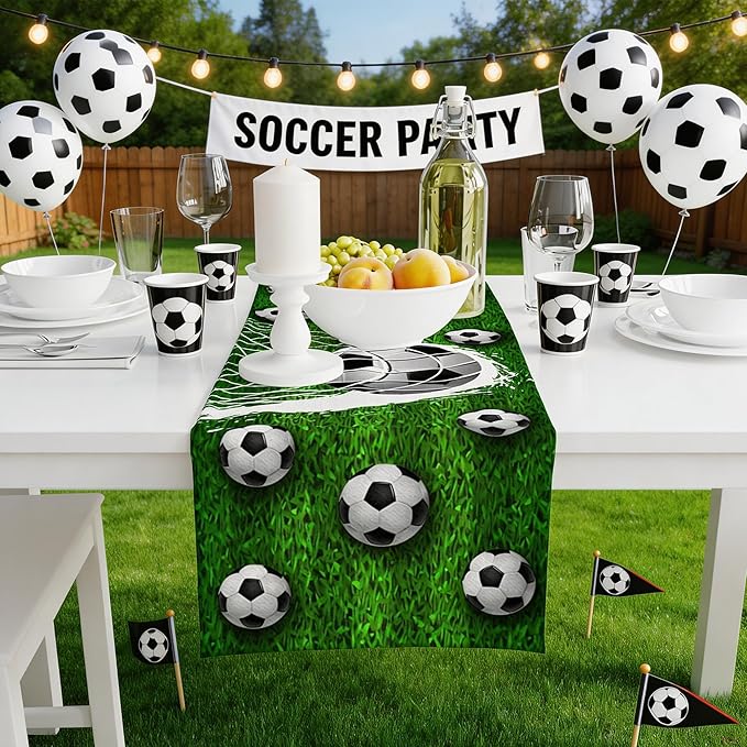 Soccer Party Decorations - Soccer 2026 Game Day Table Runner | Soccer Party Favors Supplies Decor for Birthday Party Kitchen Dining Room Home Decoration