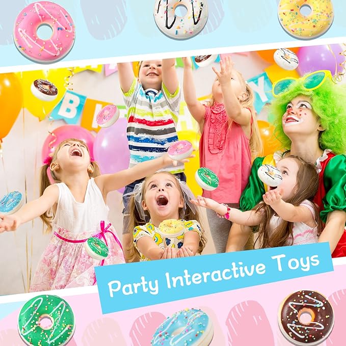 20 Pack Donut Stress Balls 2 Inch Donut Party Supplies Stress Relief Donuts Foam for Kids Boys Girls Adults Party Decorations and Birthday Favor(Round Shape)