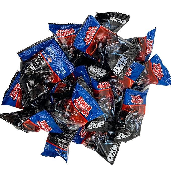 Imaginings 3 Star Wars Candy Lollipop Rings, Individually Wrapped Birthday Party Favors, Candy for Party Bags, 18 Count