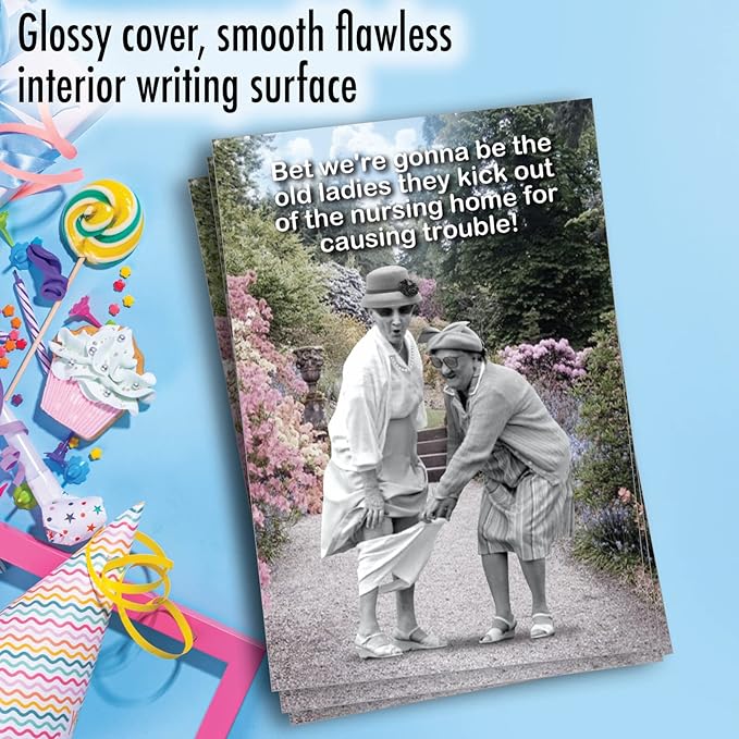 NobleWorks Pack of 3 Funny Birthday Greeting Cards with Envelopes (1 Designs, 3 Each) Old Troublemakers C3567BDG-C3x1