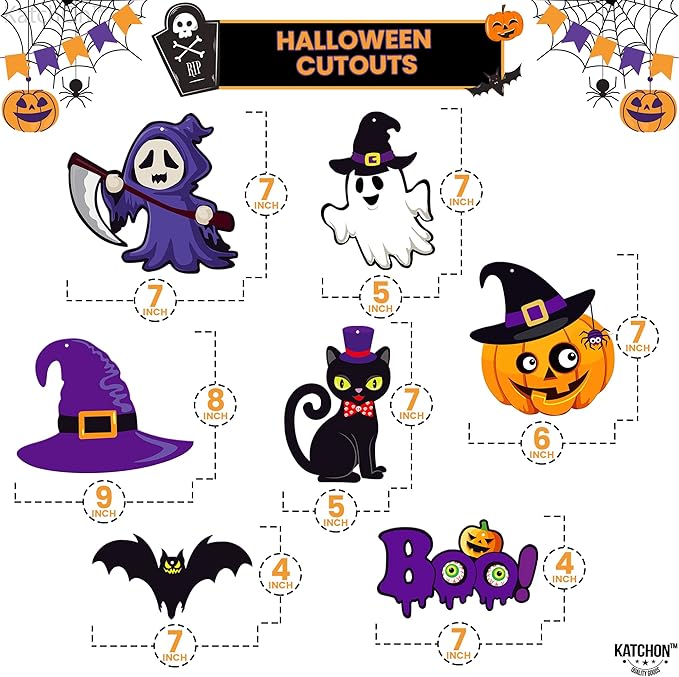 KatchOn, Halloween Hanging Decorations - Large, Pack of 28 | Spooky Halloween Hanging Swirls for Halloween Party Decorations | Halloween Ceiling Hanging Decorations for Halloween Decorations Indoor