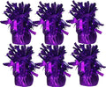 Aluminum Foil Balloon Weights for Parties (6 pcs) - 0.31lb (140g) Each - Premium Balloon Anchors for Birthday, Wedding, Dinner, Indoor & Outdoor Decorations(Purple 6pcs)