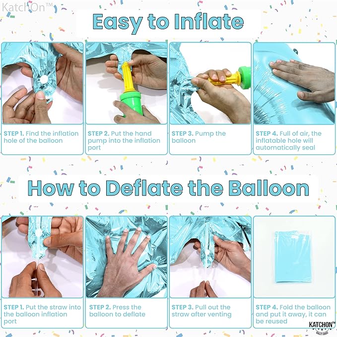 Giant Light Blue 0 Balloon Number - 40 Inch | 0 Foil Balloon | Light Blue Zero for Ocean Theme Birthday Party Supplies | 0 Mylar Light Blue Number | Zero Mylar Birthday decorations