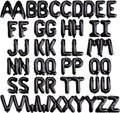 [52 PCS] 16" Foil Black Letter Balloons 2 Sets of A-Z, Mylar Aluminum Hanging Alphabet for Graduation New Year eve Birthday Party Decorations