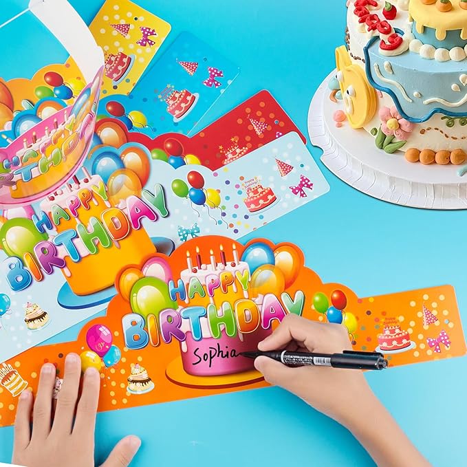 Birthday Crowns for Kids - 36 PCS Colorful Paper Crowns,Birthday Party Hats for Classroom,Party Supplies for Teachers & Students