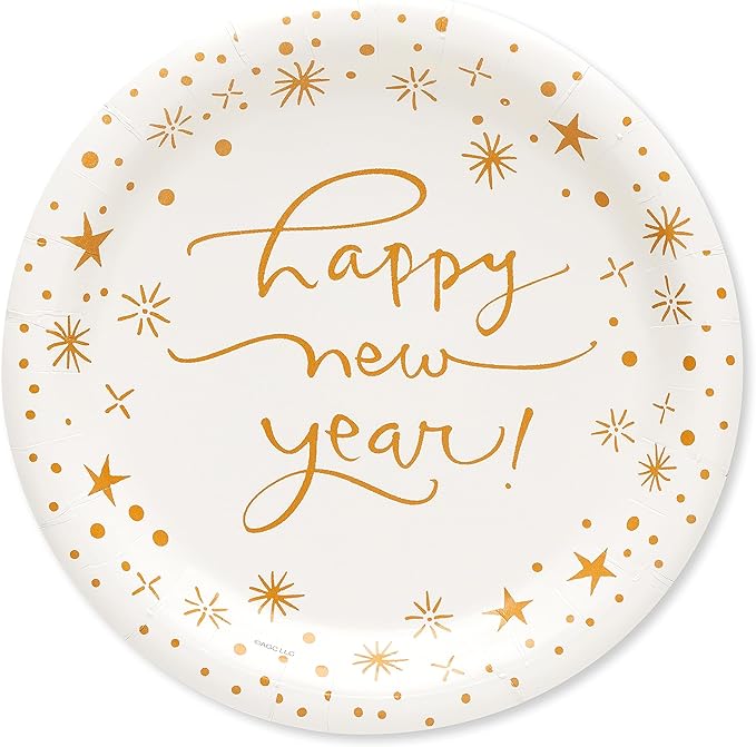 American Greetings 36-Count 7 in. Paper Dessert Plates, Kathy Davis New Years Eve Party Supplies