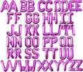 [52 PCS] 16" Foil Hot Pink Letter Balloons 2 Sets of A-Z, Mylar Aluminum Hanging Alphabet for Romance Valentine's day Graduation New Year eve Birthday Party Decorations