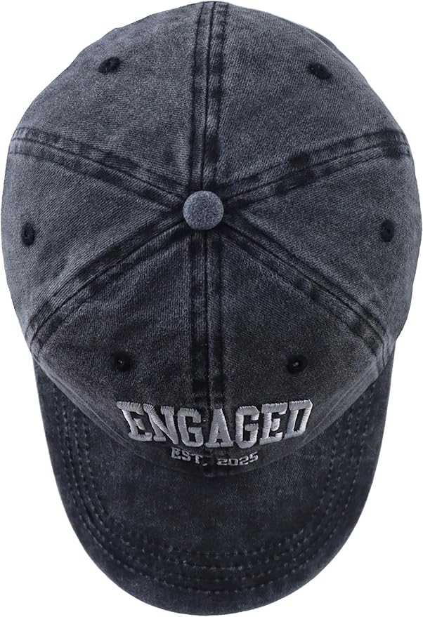 Engaged Est 2026 Hat for Women Men, Adjustable Embroidered Cotton Newlyweds Couples Baseball Cap