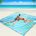 WIWIGO Beach Blanket Waterproof Sandproof Beach Mat 79" X 83"/10'x9'for 2-8 Adults Quick Drying Outdoor Picnic Mat Beach Accessories for Travel, Camping, Hiking
