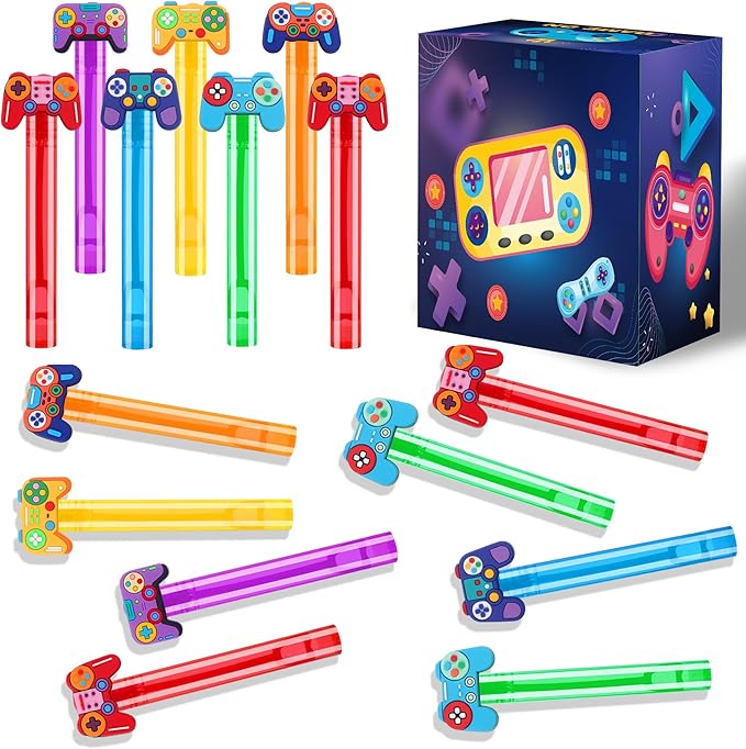 24Pcs Video Game Bubble Wands for Kids Party Favors Supplies Decorations, Pinata Goodie Bag Stuffers & Classroom Prizes Valentines Easter Halloween Christmas Stuffers