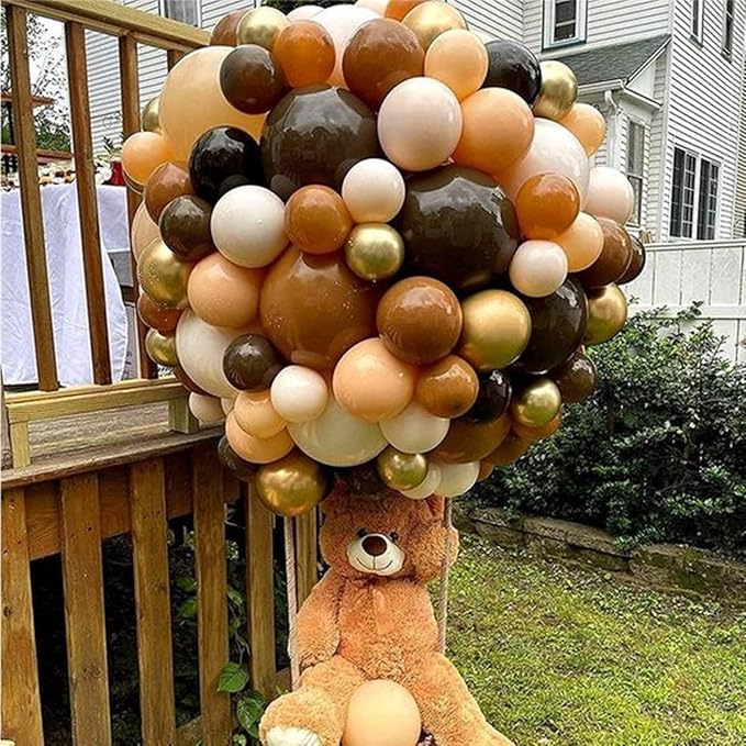 Brown Balloons 60pcs 5inch Small Tan Balloons for Balloon Garland Arch Mocha Coffee Khaki Latex Balloon 5'' Round Mini Matte Cocoa for Bear Birthday Party Decoration DIY Baby Shower Wedding Safari
