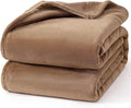 Hansleep Fleece Queen Blanket for Bed Fleece Camel, Queen Size Super Soft Flannel Fuzzy, Plush Cozy Blanket for All Seasons, Camel, Queen 90x90 Inches