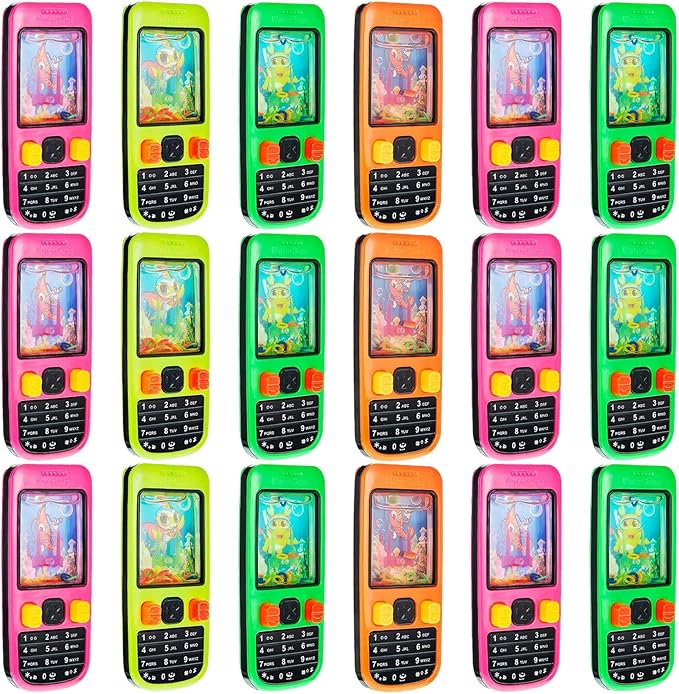 Gejoy 10 Pcs Handheld Water Ring Games Kids Party Favors Cellphone Water Ring Toss Game Goodie Bags Stuffers Party Favors for Kids Teenager Birthday Contest Prize (Cute)