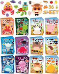 36 Sheets Stickers for Kids Toddlers Party Favors, Mixed Animals Make a Face Stickers Goody Bag Stuffers, Crafts for Kids Activities Classroom Supplies School Teacher Must Haves