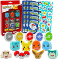 Pokemon Party Favor Set - Bundle with 15 Erasers Featuring Pokeball, Charmander, Bulbasaur, More Plus Trading Cards, Stickers | Pokemon Party Supplies Kit for Kids, Boys, Girls