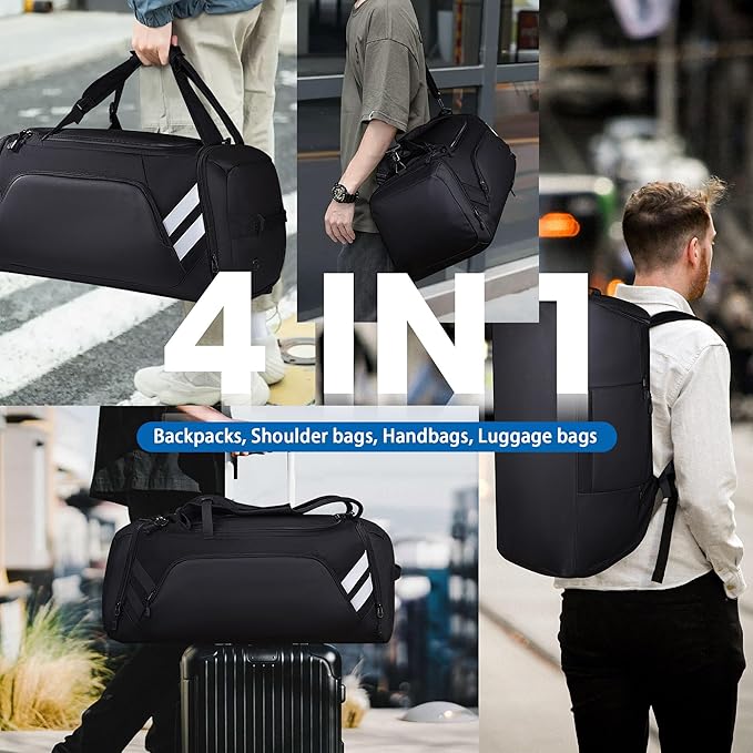 WOLFILIST Gym Bags for Men/Women, 58L Large Sports Travel Duffel Bag with Shoes Compartment & Wet Pocket, Gym Workout Backpack, Weekender Bag Overnight Backpack for Travel