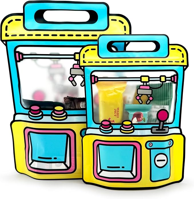 20 Pack Gift Bags for Kids Birthday Party Supplies - Bulk Goodie Bag for Candy, Snacks, or Favors with Resealable Ziplock Seal (Yellow/Small)