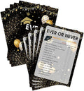 Graduation Party Games - Ever Or Never Game Cards for The Graduate - Graduation Party Decorations 2024 - Gold & Black Grad Celebrations Party Supplies for High School/College - 30 Game Cards(E02)