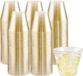 Hioasis 200Pcs 9OZ Gold Glitter Plastic Cups - Gold Plastic Cups, Heavy Duty & BPA-free for Party, Wedding, Celebrations