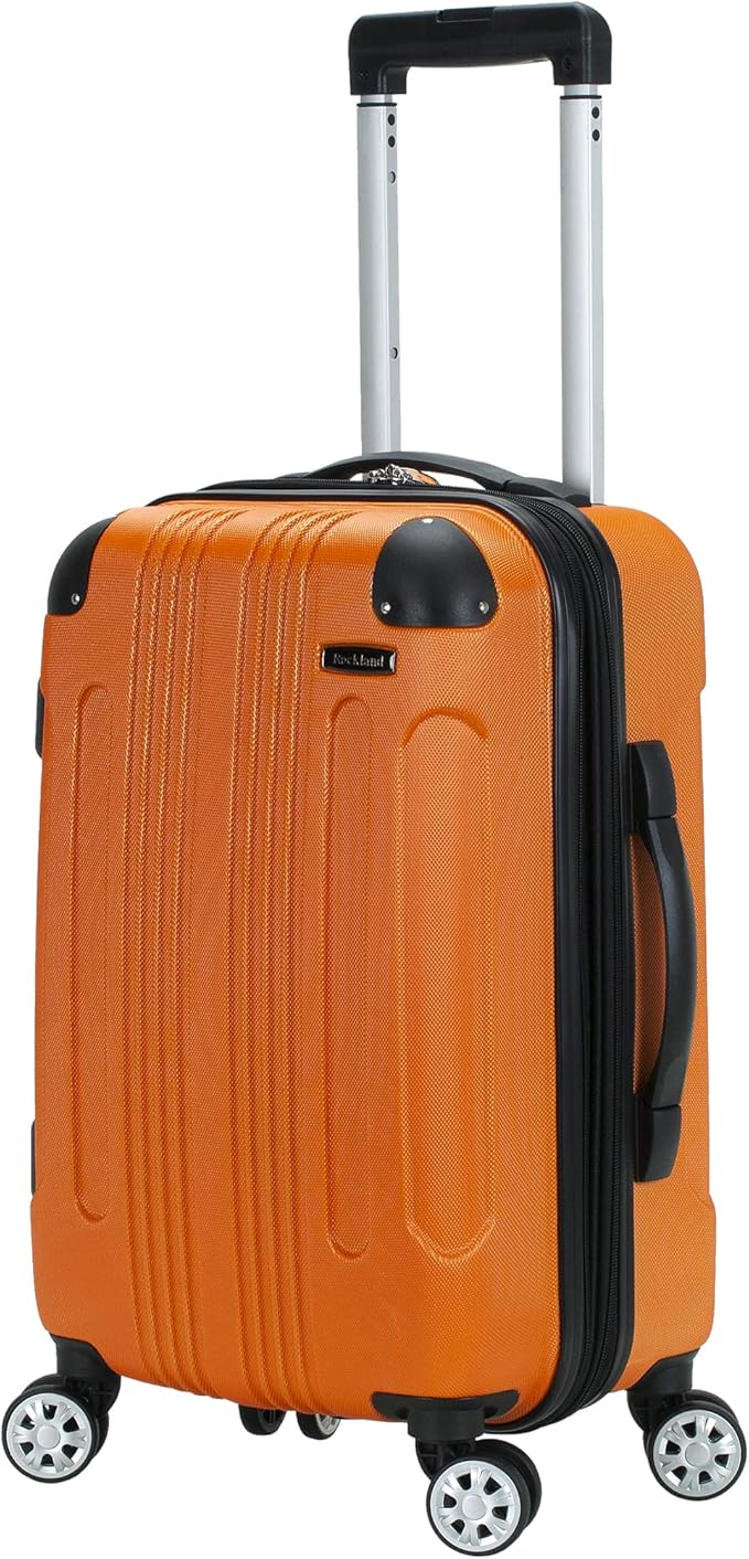 Rockland London Hardside 3 Piece Expandable Spinner Wheel Luggage Set, (20"/24"/28"), Orange