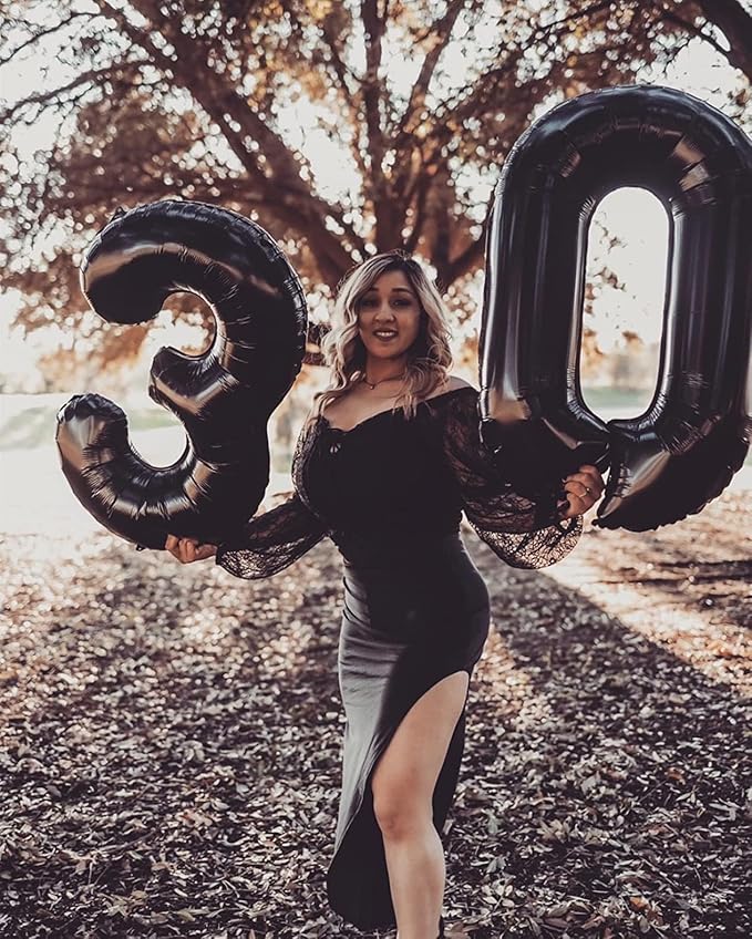 Numbers Balloon 3, 40 Inch Large Black Balloon for Three Year Old Birthday Decor, 3 13 30 31 Birthday Party Decorations for Wedding Supplies
