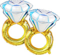 KatchOn, Huge Diamond Ring Balloons - 26 Inch, 2 Pieces | Wedding Ring Balloon for Bridal Shower Decorations | Bachelorette Party Decorations | Diamond Balloons for Engagement Party decorations