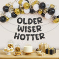 KatchOn, Older Wiser Hotter Birthday Decorations – Pack Of 51 | Black Happy Birthday Decorations Banner, Balloon Arch kit | Birthday Decorations for Men, Women | 60th 70th 50th Birthday Decorations