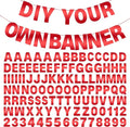 DIY Banner Kit with Letters Bright Red Customizable Birthday Banners Graduation Banner Custom Party Hanging Banners for Graduation Wedding Party Baby Shower Decoration (Bright Red)