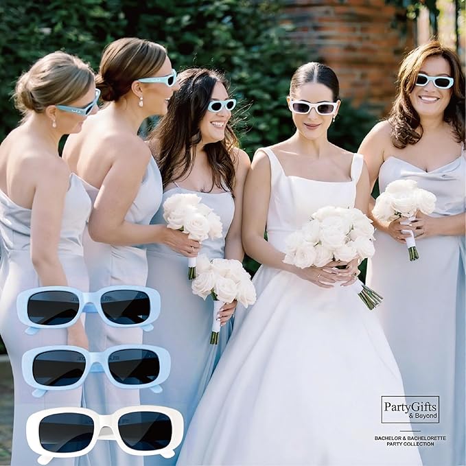 Bride Squad Bachelorette Party Favors 10 Pcs Team Bride Sunglasses Retro Rectangle Bridesmaid Gifts Sunglasses