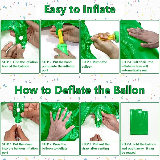 Number Balloons Green Party Balloon - Giant Number 4 Balloon, 40 Inch Large Balloon for St. Patrick's Day Games Theme Birthday Decoration, Girls Boys Party Supplies