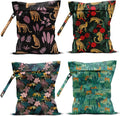 4 Pack Wet Bag for Swimsuit, Beach Travel Essentials Wet Dry Bag, for Sunscreen Toiletry Dirty Clothes Yoga Gym Diaper, Friend Summer Beach Vacation Gifts. Leopard Series