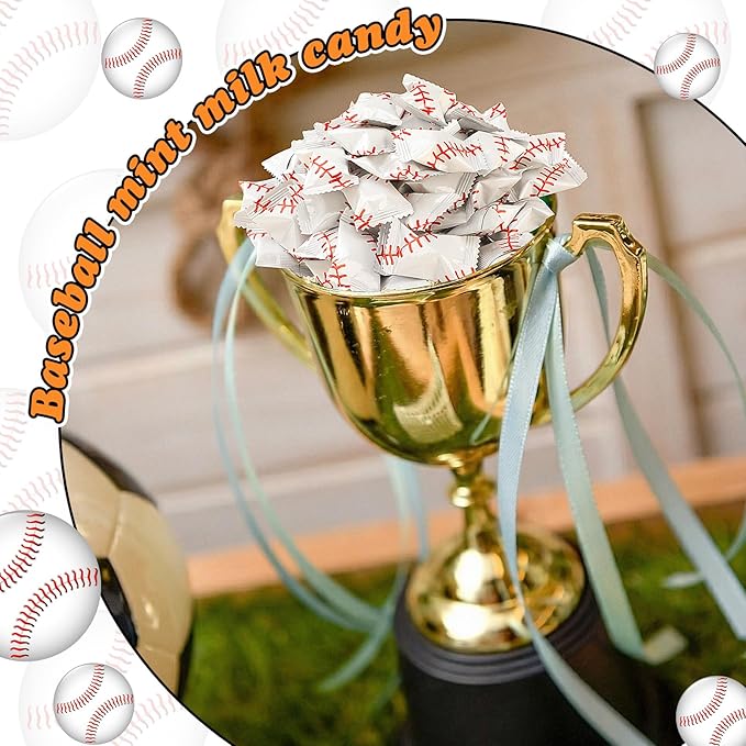 Naucoos Baseball Sports Candy, 26.5 oz. Bag - 150 Sports Candy for Team Gifts Party Supplies - Team Treats for Baseball Goodie Bags Stuffer, Individually Wrapped