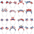 Blosssound 16 Pcs 250th Anniversary USA Headband 250th USA Patriotic Party Favor Gift Paper Head Bopper Independence Day Headwear Dress up 4th of July Party Costume Accessories Photo Prop Decor Supply