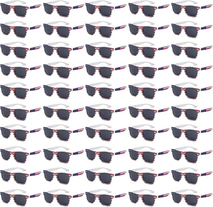 YQVIE Bulk American Flag Sunglasses for Adult Retro Independence Day Glasses UV400 Protection