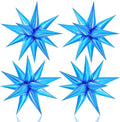 KatchOn Metallic Blue Star Balloons - 26 Inch, Pack of 50 | Starburst & Spike Designs for Blue Birthday & Party Decorations