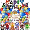 Birthday Decoration,Birthday Party Supplies,birthday Banner,Balloons,Toppers Cake Toppers,6 Pcs Large Foil Balloons for Kid's boy Girls