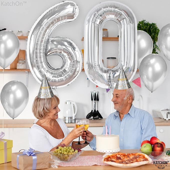 Giant, 40 Inch Silver Number 0 Balloon - Mylar 0 Number Balloon | Silver 0 Balloon for Balloons Party Decorations | 0 Number Balloon for Birthday Party, Anniversary Decorations