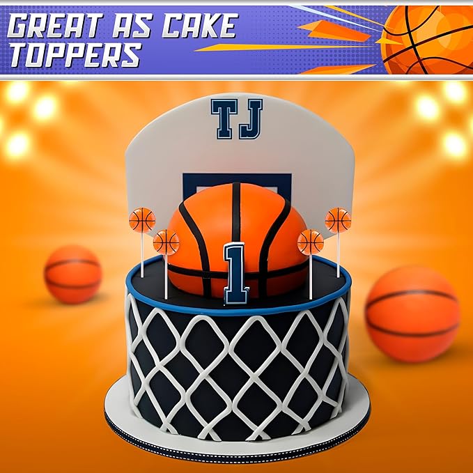 Basketball Lollipops 12pk- Basketball Candy For Basketball Party Favors & Basketball Party Supplies - Snacks & Candy Basketball Suckers For Basketball Decorations
