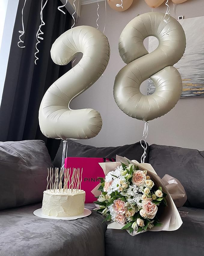 Cream 9 Balloon, Number Balloons 40 Inch, Cream 9th Giant Birthday Decorations for Boys Girls, 19th 29th Party Decorations Supplies, Number 9 Balloon