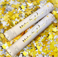 PrimePure Confetti Cannon Party Poppers - Gold Star Confetti Poppers - 2 Pack - Gold Glitter Stars Party Cannon Pop Gun for Birthday, Wedding, Graduation, Celebration, Events, Pranks