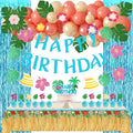 Hawaiian Party Decorations Set - Balloons, Cake Topper, Cupcake Toppers, Banner, Table cloth, Foil Curtains, Tropical Party Decorations
