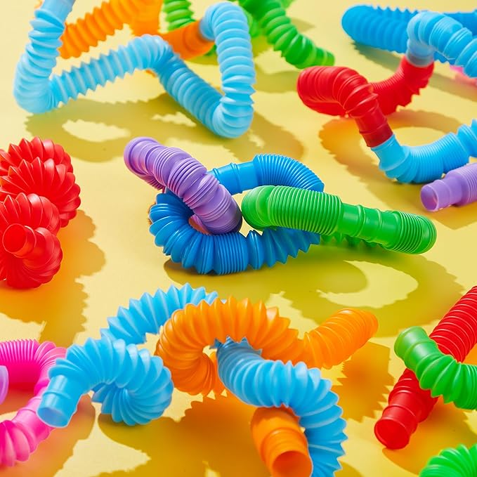 JOYIN 36 Pack Pop Tubes, Sensory Toys (Large) Fidget Toys Party Favors - 9 Colors, Creativity Learning & Fun for Toddler Kids - Perfect for Party, Goodie Bags Stuffers, Classroom School Reward