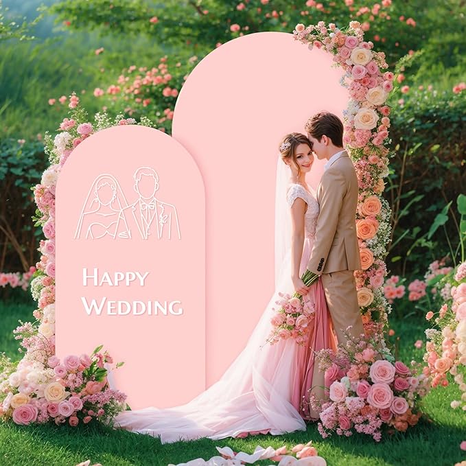 Dusty Rose Arch Backdrop Covers - 7.2FT, 6FT Spandex Fitted Wedding Arch Stand Covers Round Top Chiara Stretchy Arch Backdrop Cover for Wedding Birthday Party Decoration