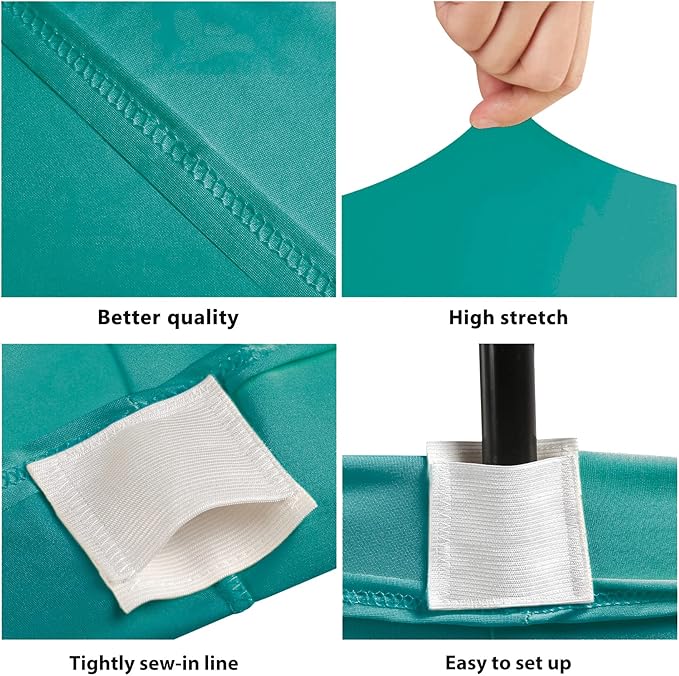 4ft Table Cover Fitted, Jade Green Spandex Table Covers, Washable and Wrinkle Resistant Stretch Tablecloths Rectangle for Events, Wedding, Banquets, Parties