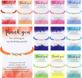 Birthday Party Favor Bracelets Beaded Rainbow Clay Bracelet with Thank You Card Gift for Birthday Party Supplies Bags Suffer with Different Themes(12 Sets,Star)